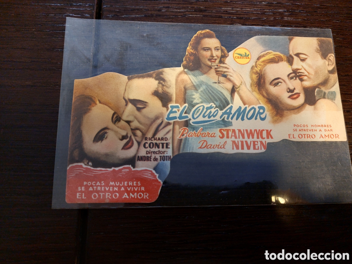Kino: Programa troquelado El otro Amor con Barbara Stanwyck publi sello Teatro Uni&oacute;n Jaquesa