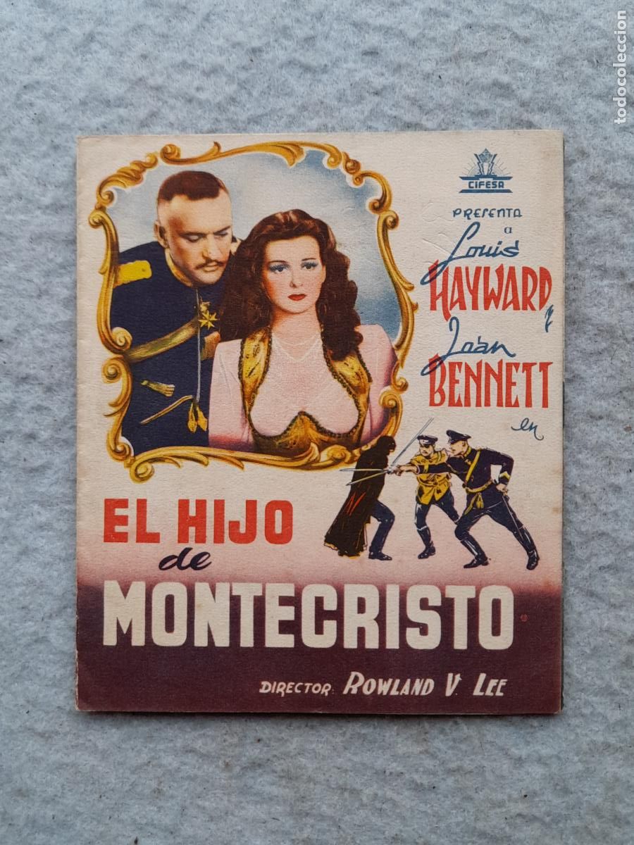 Cine: El Hijo de Montecristo. Louis Hayward, Jean Bennet.