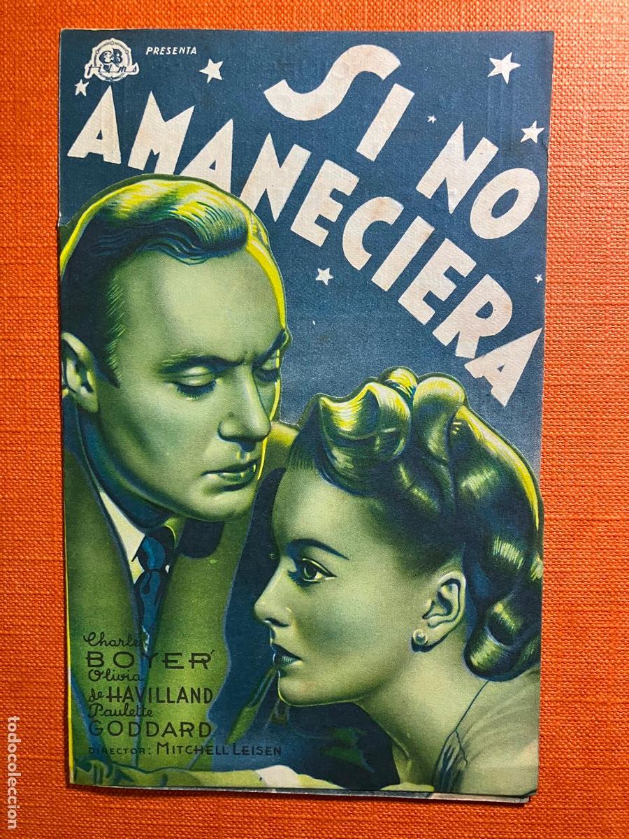 Kino: Si no amaneciera - Programa de cine Badalona C/P doble troquelado 1943
