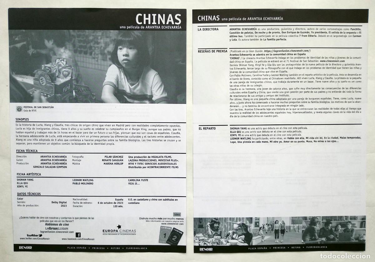 Cine: CHINAS, de Arantxa Echevarr&iacute;a. FESTIVAL DE SAN SEBASTI&Aacute;N, 20 X 28 cms..