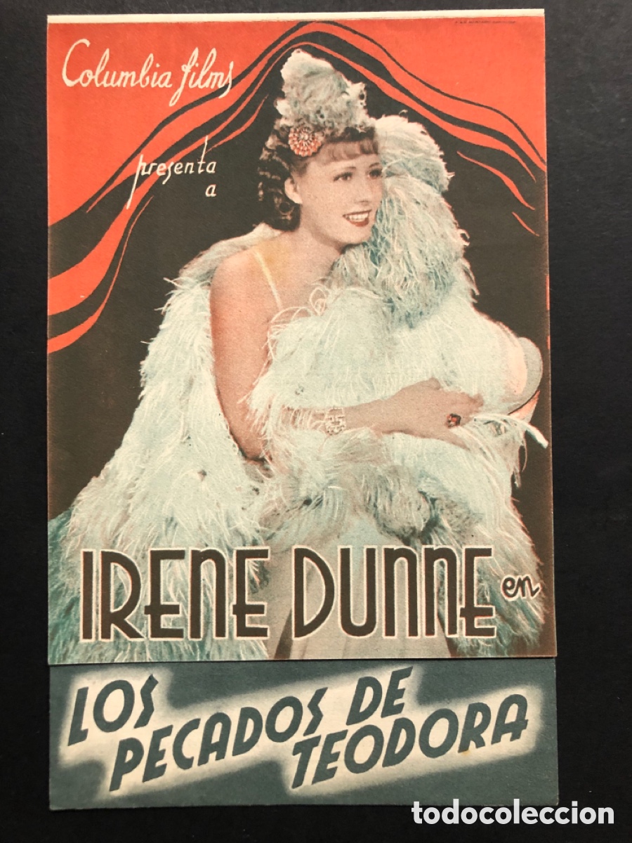 Cine: Programa los pecados de Teodora irene Dunne con publicidad cine Rialto valencia A8