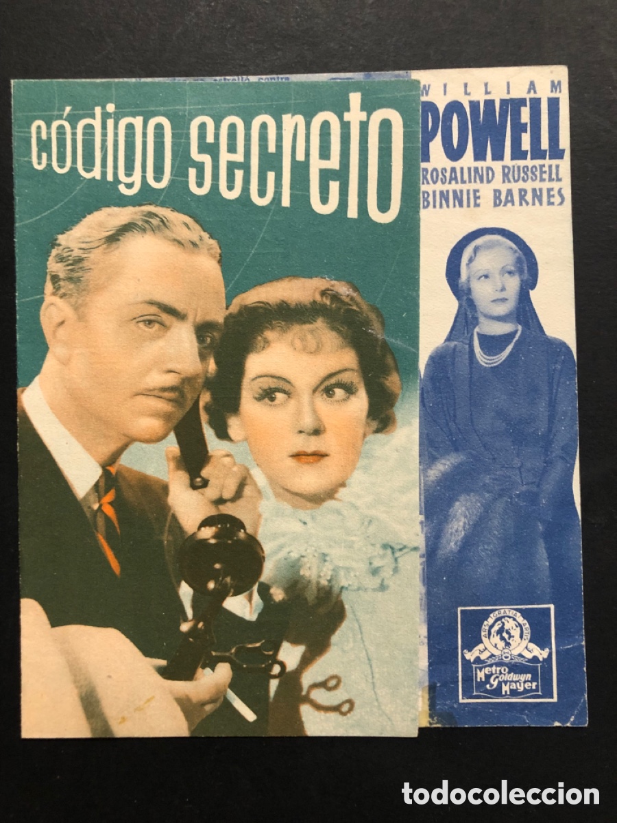 Cine: Programa c&oacute;digo secreto william powell con publicidad salon Rodas antequera A8