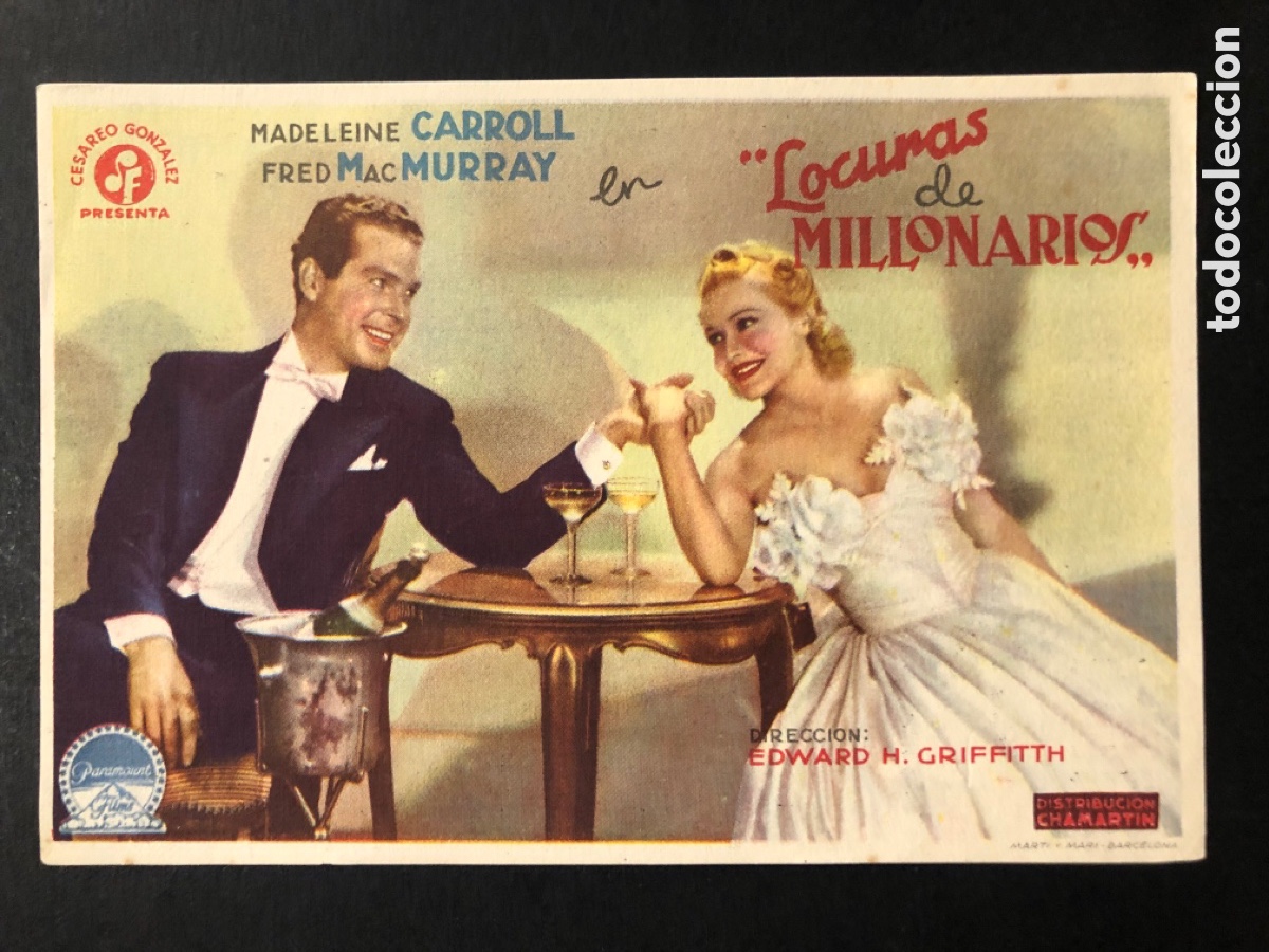 Cine: Programa locuras de millonarios madeleine carroll con publicidad teatro uni&oacute;n musical liria A8
