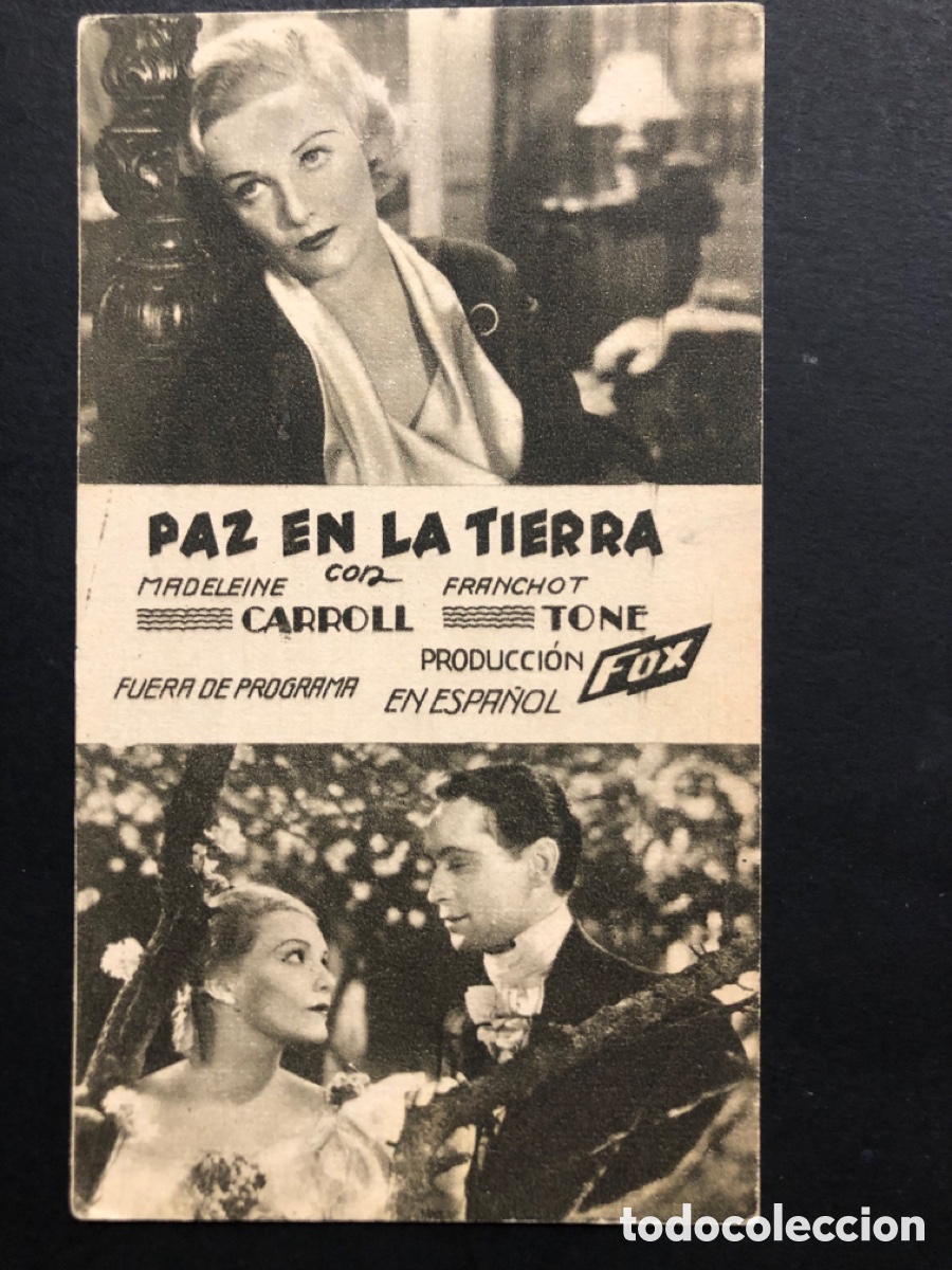 Cine: Programa paz en la tierra madeleine carroll A8 - Foto 1