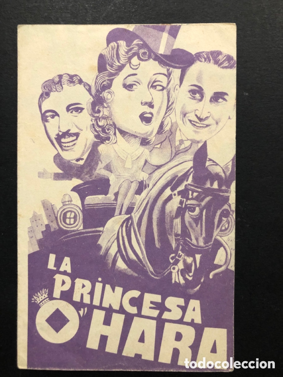 Cine: Programa la princesa O,Hara jean parker con publicidad cine Rialto valencia A8