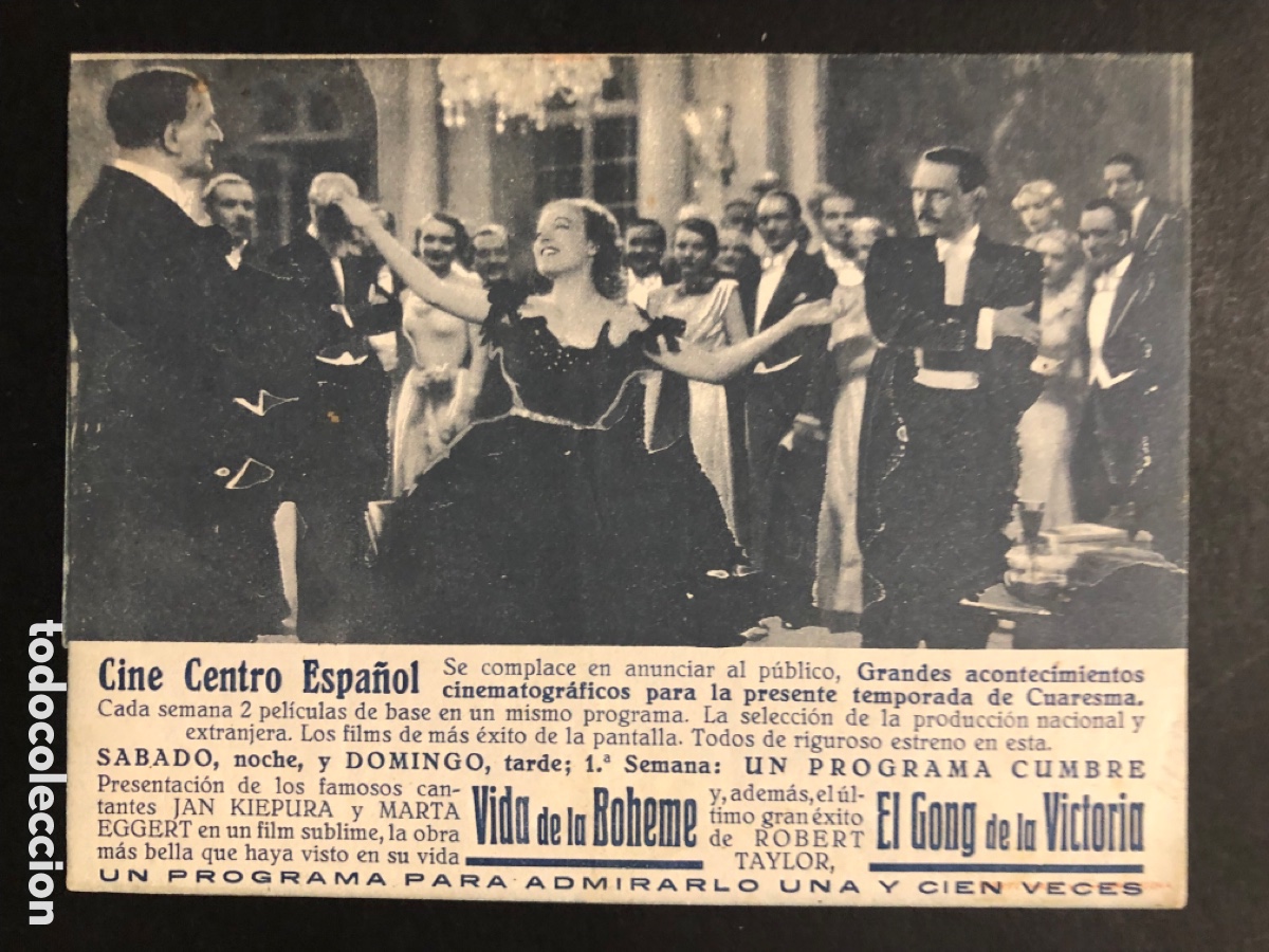 Cine: Programa vida de la boheme marta eggerth con publicidad cine centro espa&ntilde;ol A8 - Foto 3