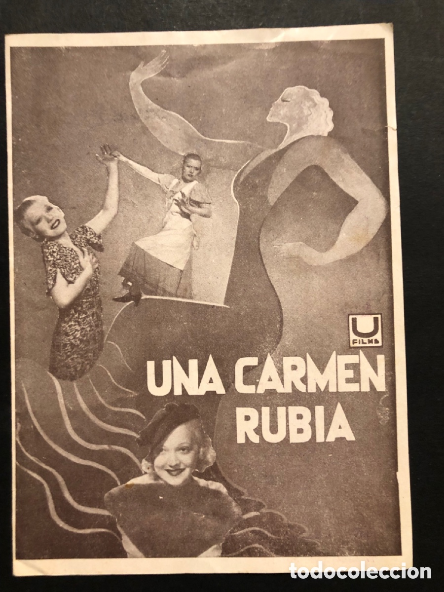 Cine: Programa una carmen rubia marta eggerth con publicidad cine centro republicano segorbe A8