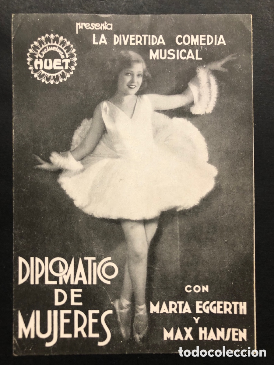 Cine: Programa diplom&aacute;tico de mujeres marta eggerth con publicidad cine monumental A8
