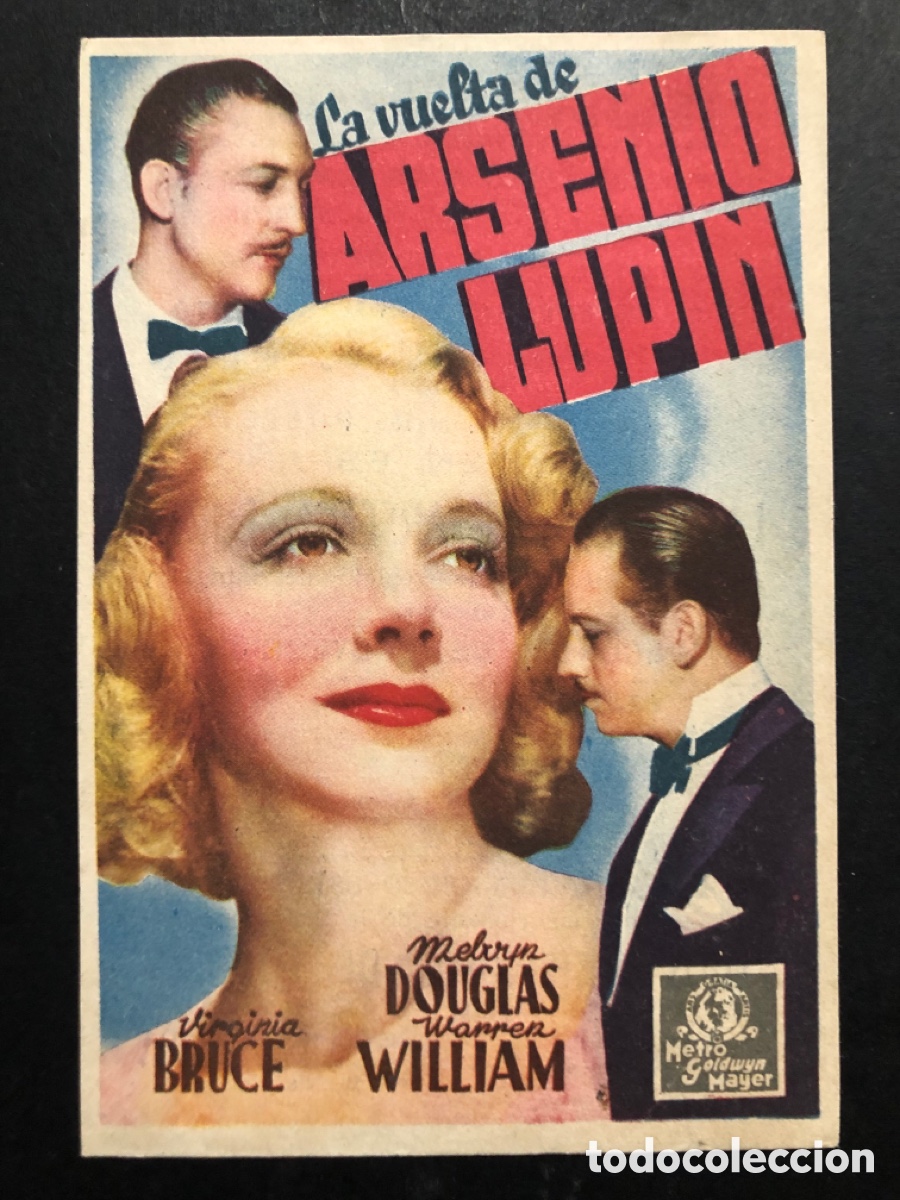 Cine: Programa la vuelta de Arsenio lupin melvyn douglas con publicidad teatro cervantes Ciudad Real A8
