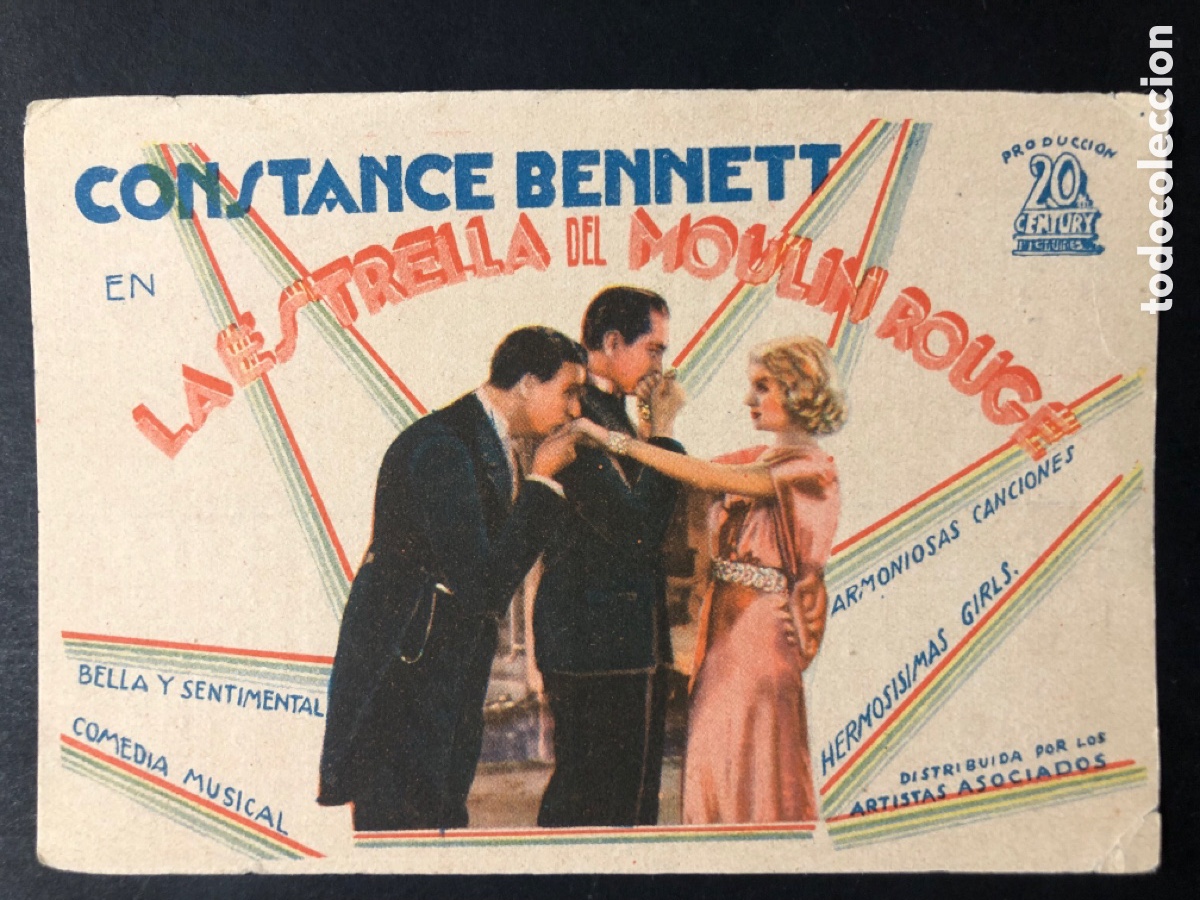 Cine: Programa la Estrella del moulin rouge constance Bennett con publicidad cine kursaal A8