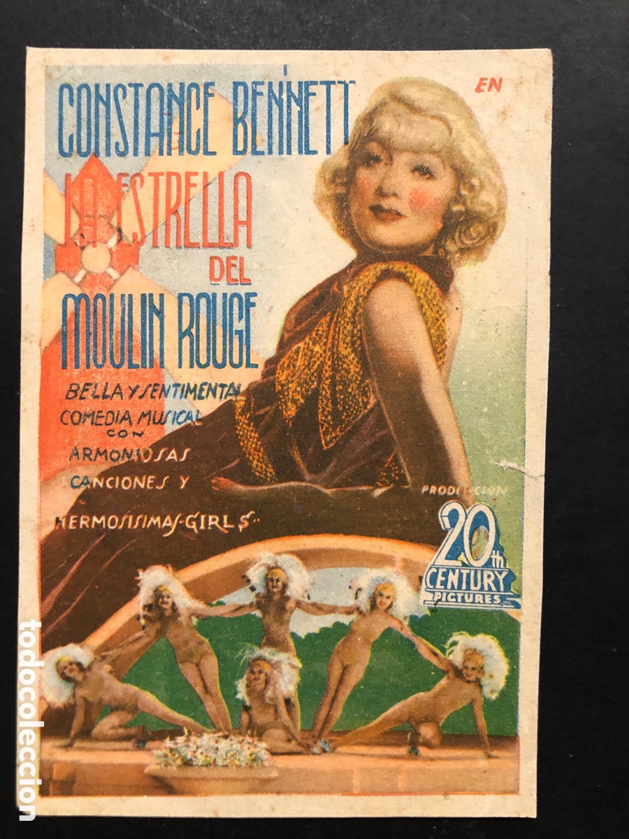 Cine: Programa la Estrella del moulin rouge constance Bennett publicidad monumental cine plaza toros A8