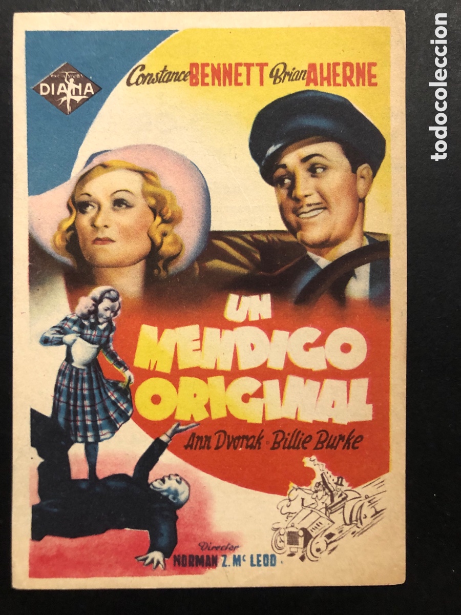 Cine: Programa un mendigo original constance Bennett con publicidad cine las sirenas A8