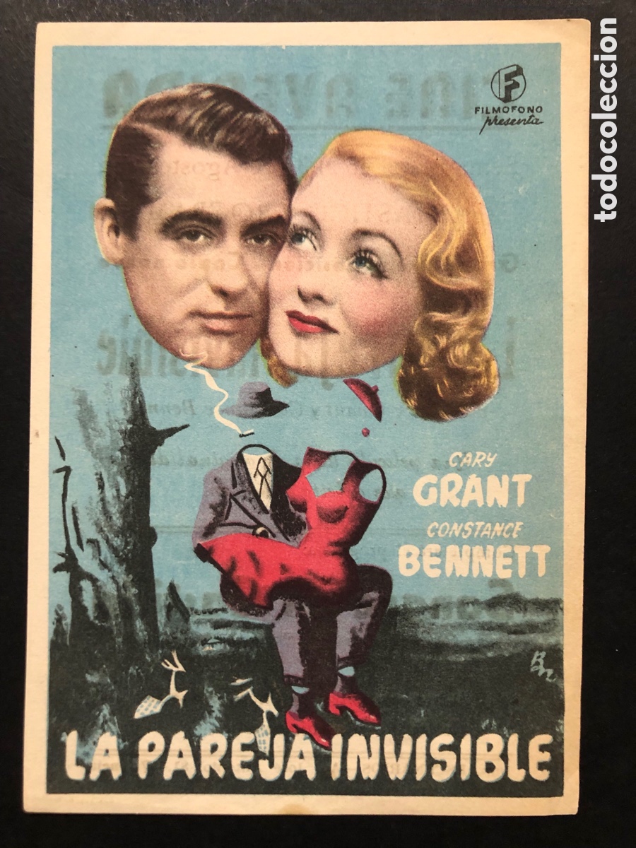 Cine: Programa la pareja invisible constance Bennett cary grant con publicidad cine avenida valencia A8