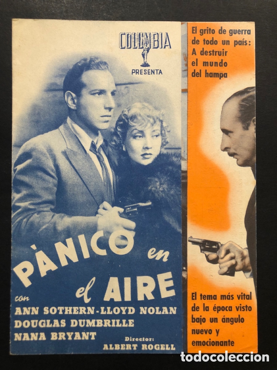 Cine: Programa p&aacute;nico en el aire ann Sothern con publicidad teatro cine Euterpe A8