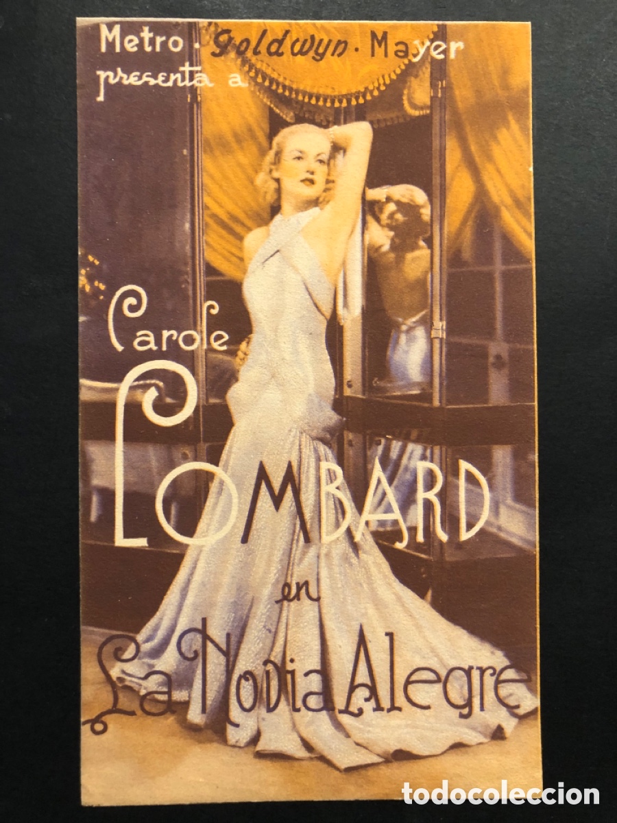 Cine: Programa la novia alegre carole lombard con publicidad cine Apolo A8