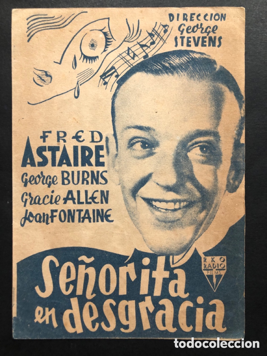 Cine: Programa se&ntilde;orita en desgracia fred astaire con publicidad cine capitol valencia A8