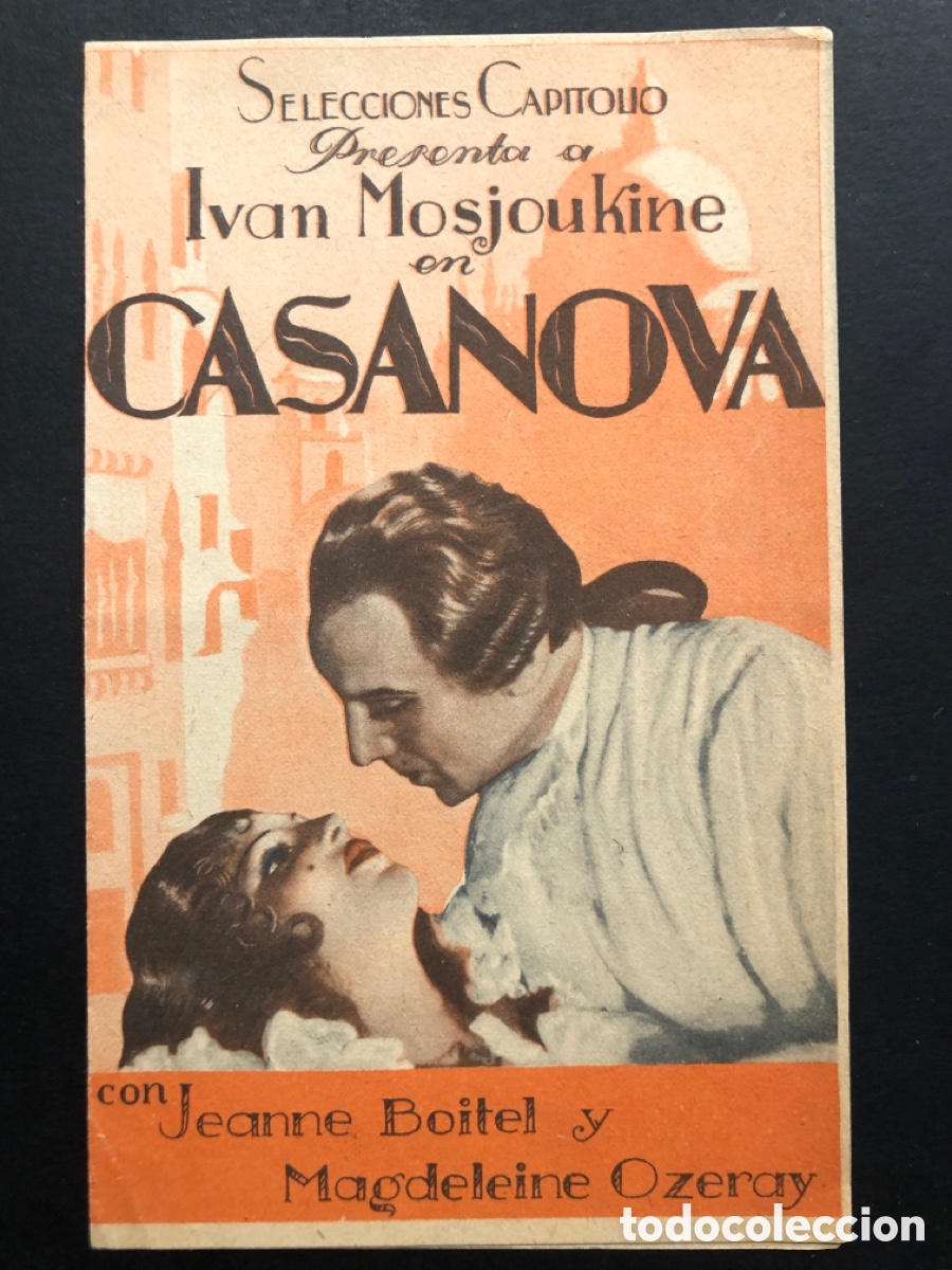  Foglietti di film di film antichi di cinema: Programa casanova ivan Mosjoukine con publicidad cine centro republicano segorbe A8