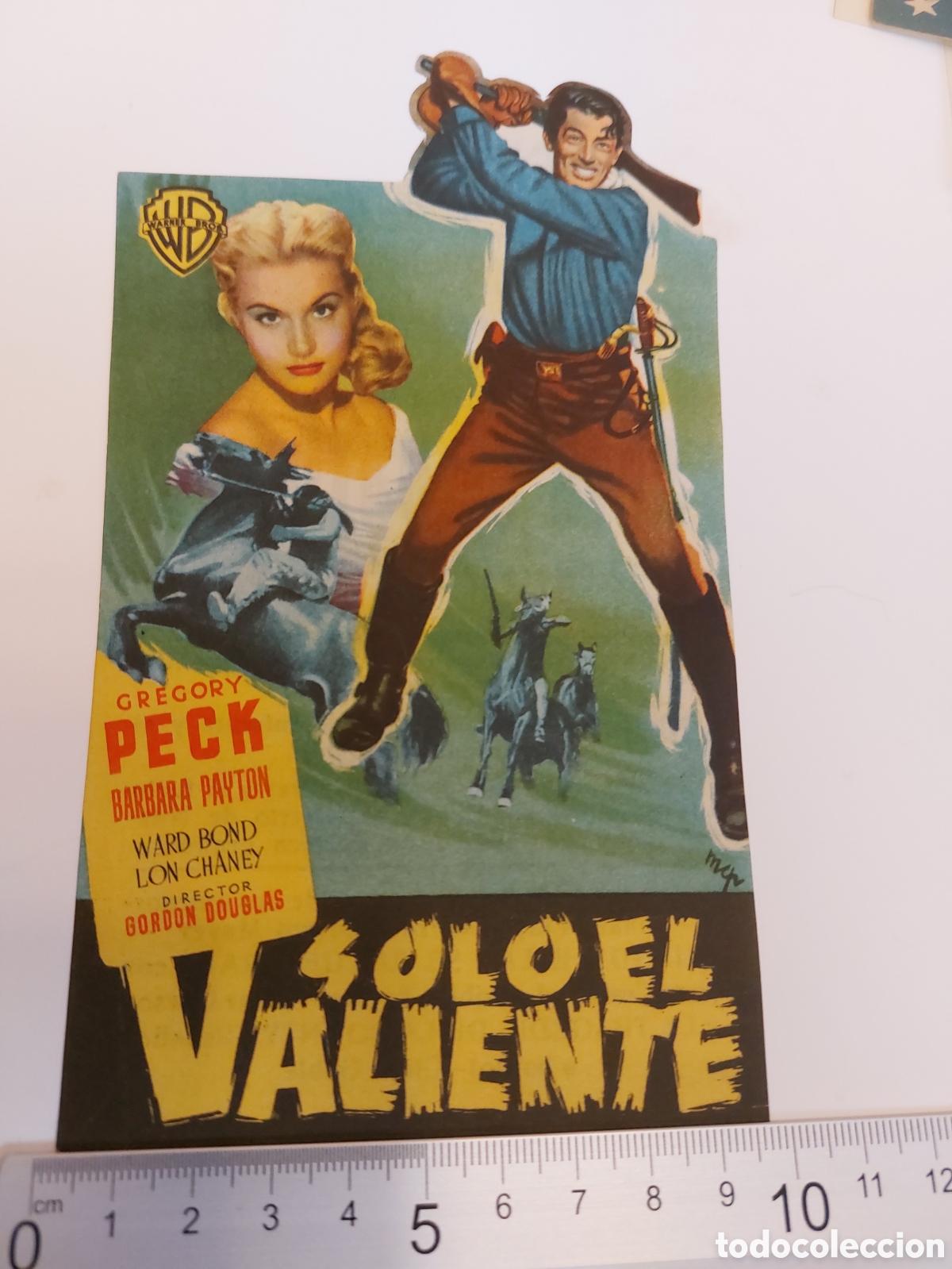 Cine: Programa troquelado Solo el valiente, Gregory Peck , publicidad cine Moderno - Foto 1