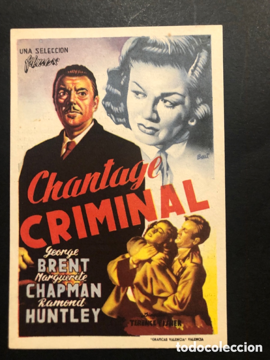  Foglietti di film di film antichi di cinema: Programa chantage criminal george brent con publicidad cine ateneo catalu&ntilde;a tarrega A8