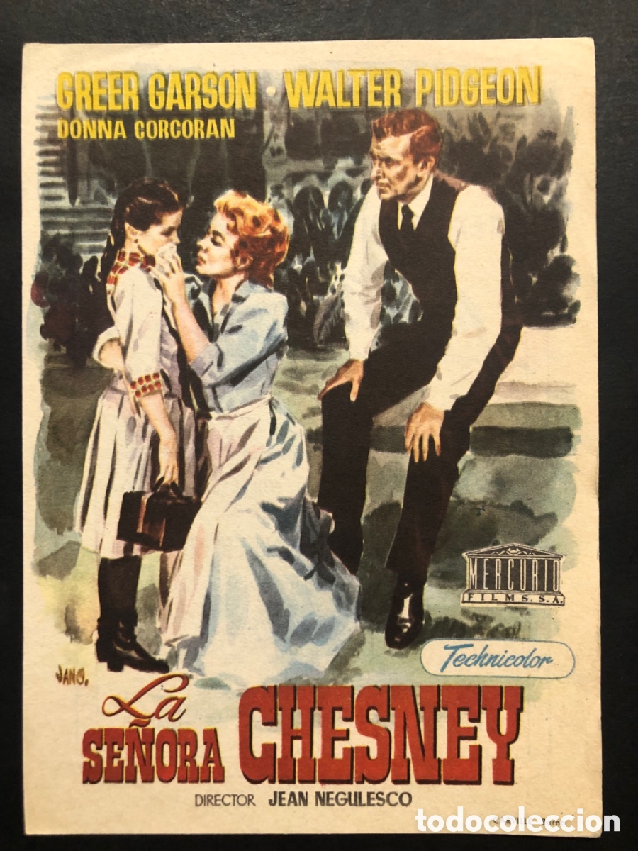  Foglietti di film di film antichi di cinema: Programa la se&ntilde;ora chesney Greer Garson con publicidad teatro cine fraga A8