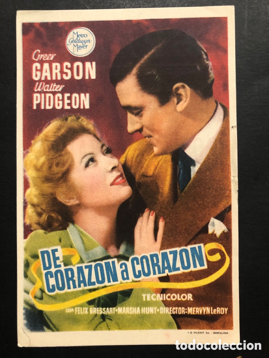 Cine: Programa MGM de coraz&oacute;n a coraz&oacute;n Greer Garson con publicidad cine espa&ntilde;ol valencia - Foto 1