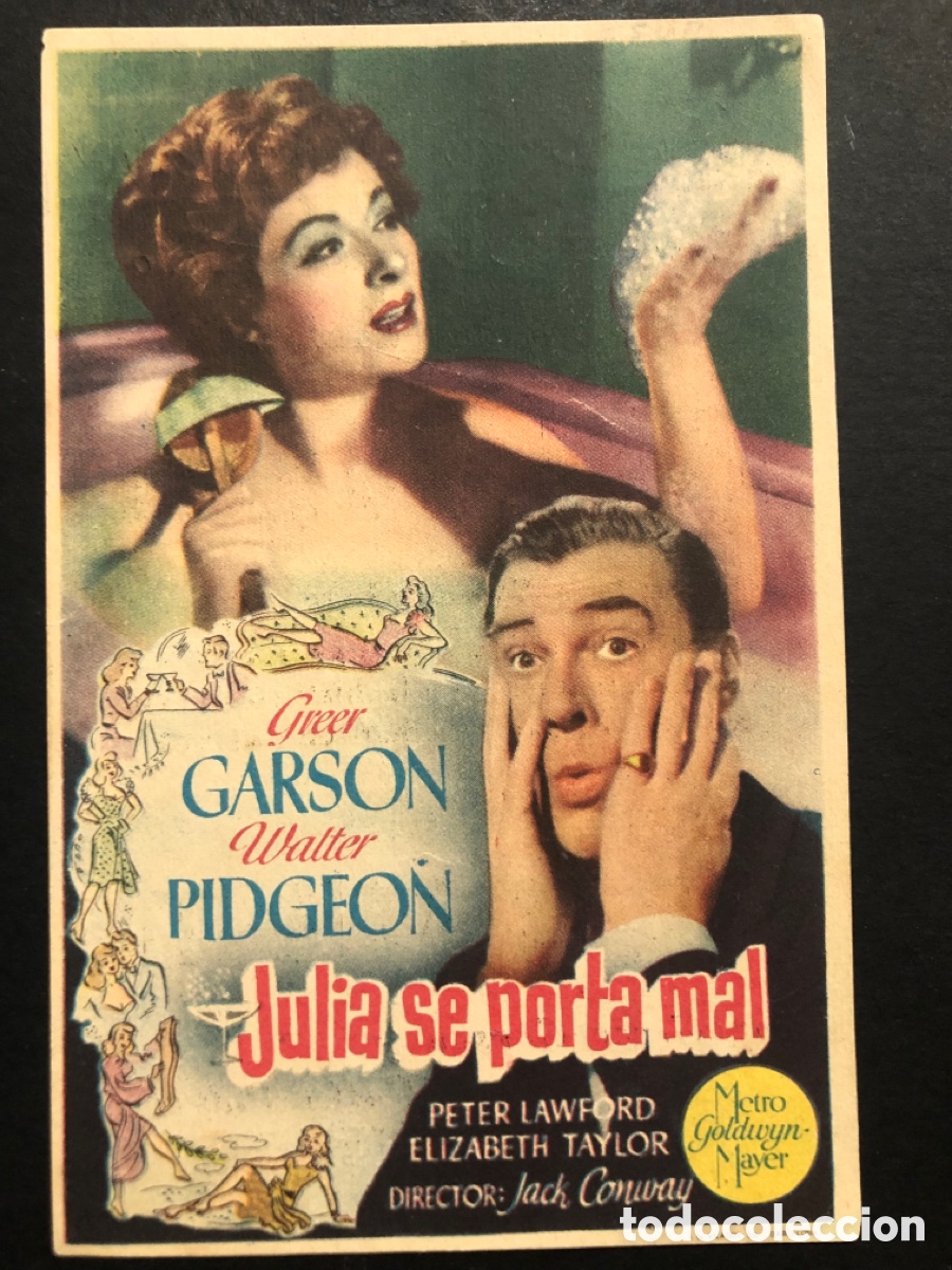  Foglietti di film di film antichi di cinema: Programa MGM julia se porta mal Greer Garson con publicidad cine cultural mislata