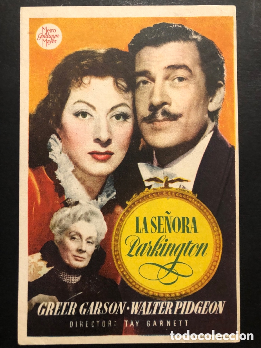  Foglietti di film di film antichi di cinema: Programa MGM la se&ntilde;ora parkington Greer Garson con publicidad cine sur mislata