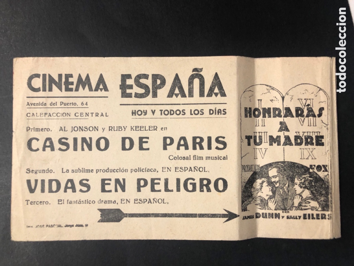 Foglietti di film di film antichi di cinema: Programa vidas en peligro preston foster publicidad honrar&aacute;s a tu madre cinema espa&ntilde;a valencia A8
