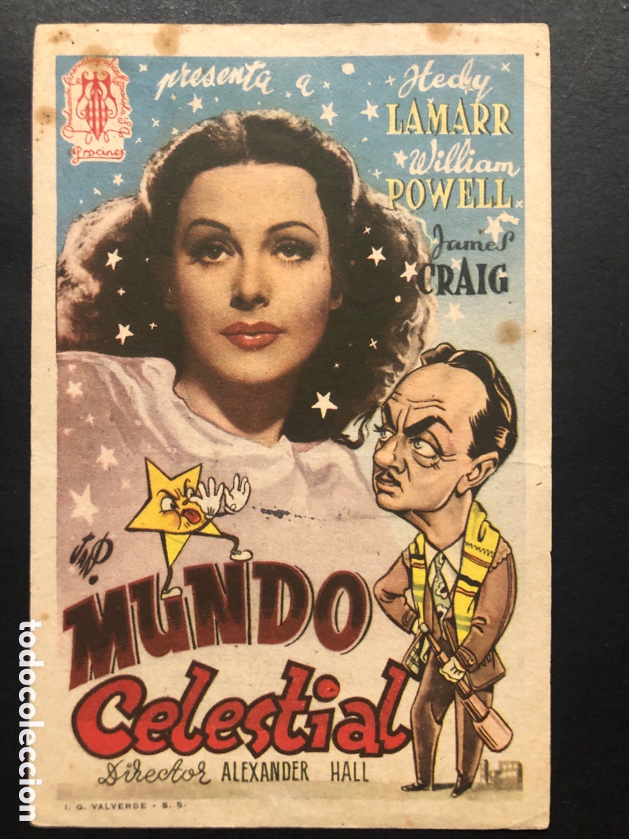  Foglietti di film di film antichi di cinema: Programa mundi celestial hedy lamarr con publicidad cine espa&ntilde;ol mislata A8