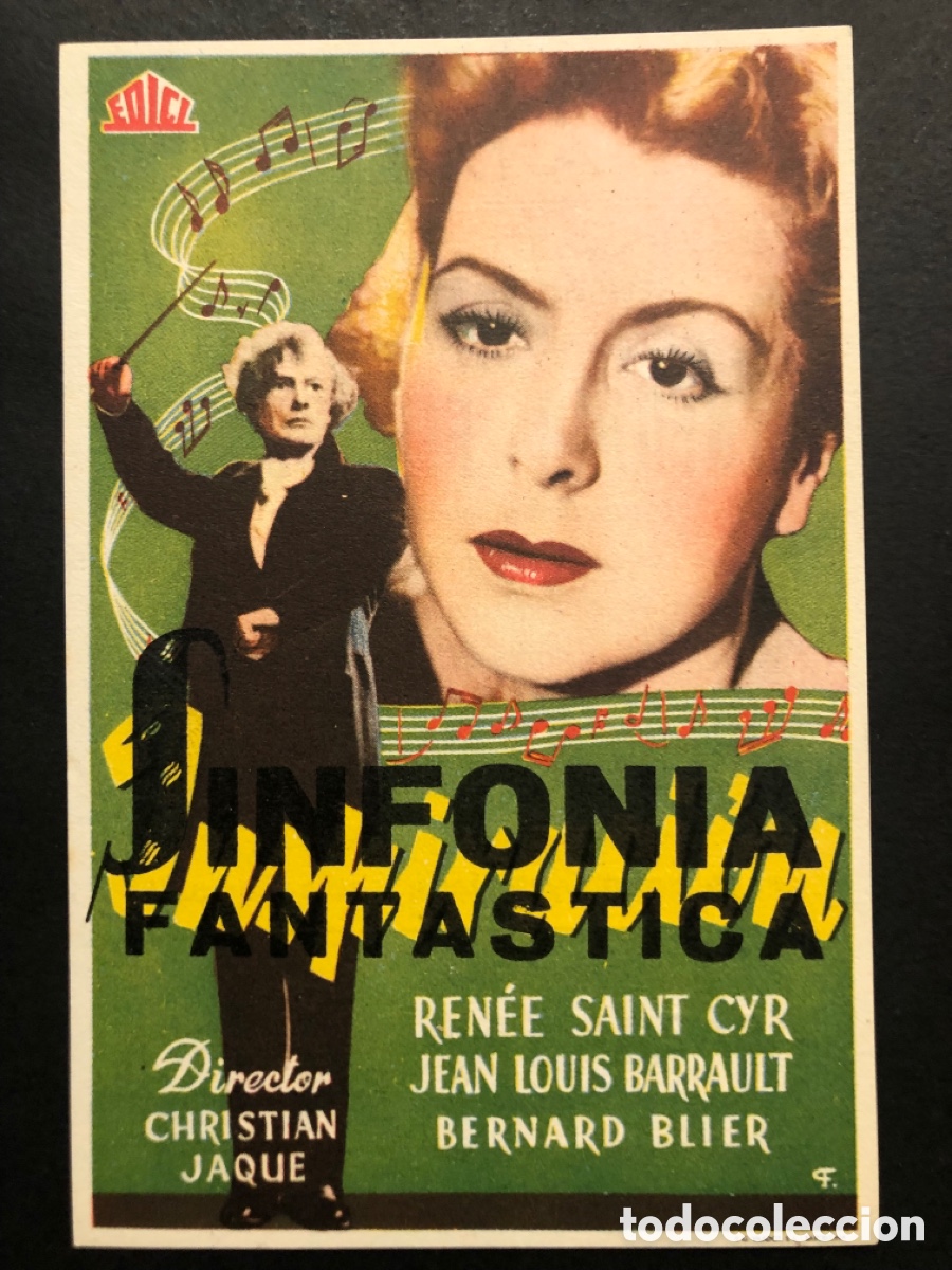  Foglietti di film di film antichi di cinema: Programa sinfon&iacute;a fant&aacute;stica Renee saint cyr con publicidad cine aramo oviedo A8