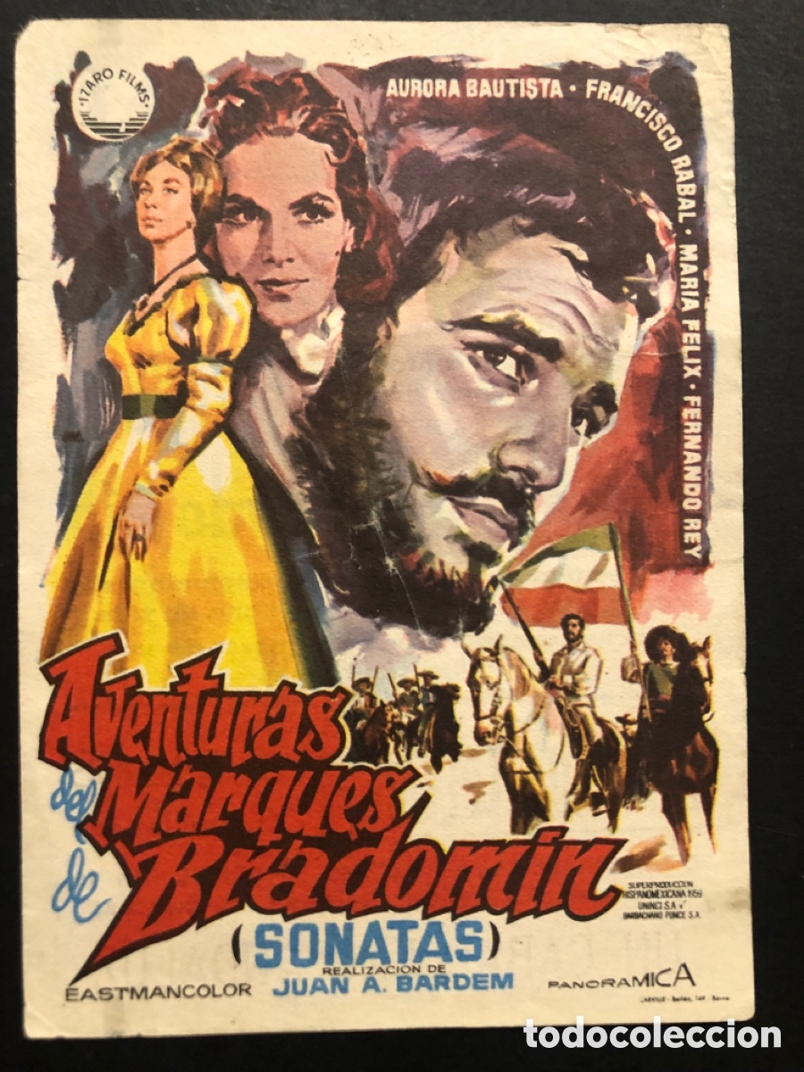 Cine: Programa aventuras del marqu&eacute;s de bradomin aurora bautista mar&iacute;a F&eacute;lix con publicidad cine ideal A9