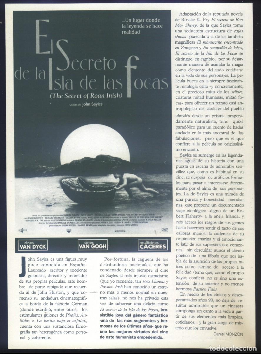 Cine: Q-10108- EL SECRETO DE LA ISLA DE LAS FOCAS (The Secret of Roan Inish) CINES VAN DYCK - SALAMANCA