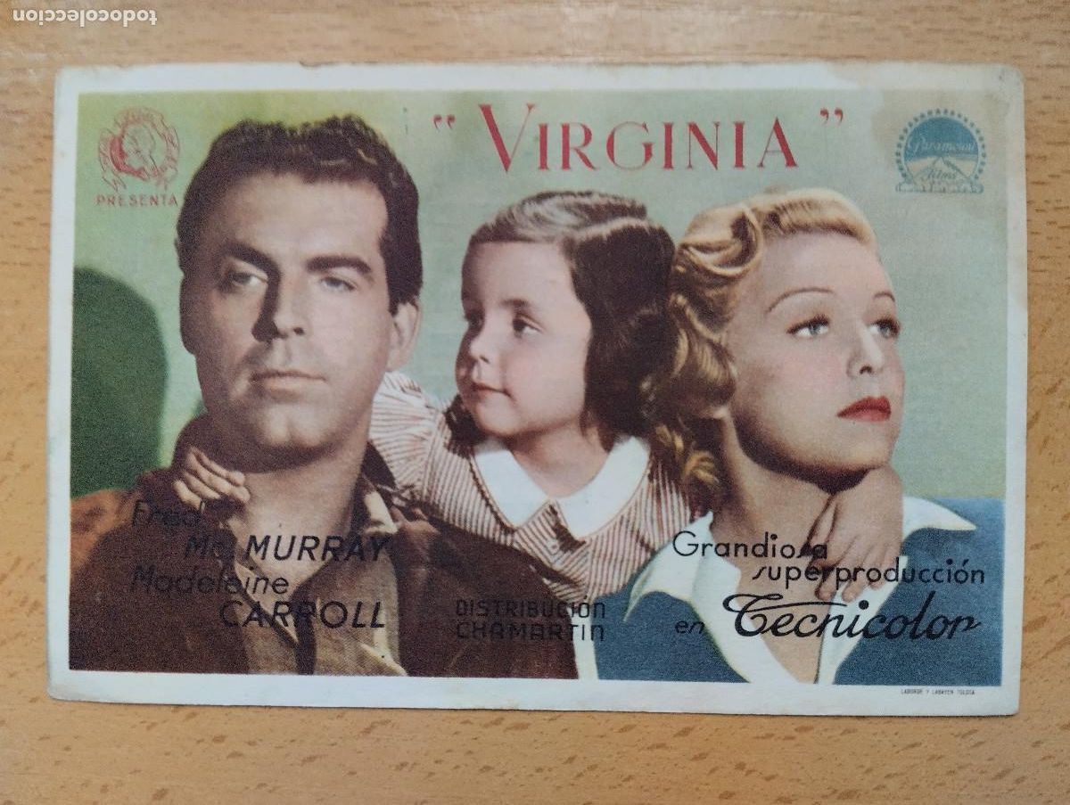 Cine: PROGRAMA DE CINE. VIRGINIA. TEATRO LOPEZ AYALA. BADAJOZ. 1945.