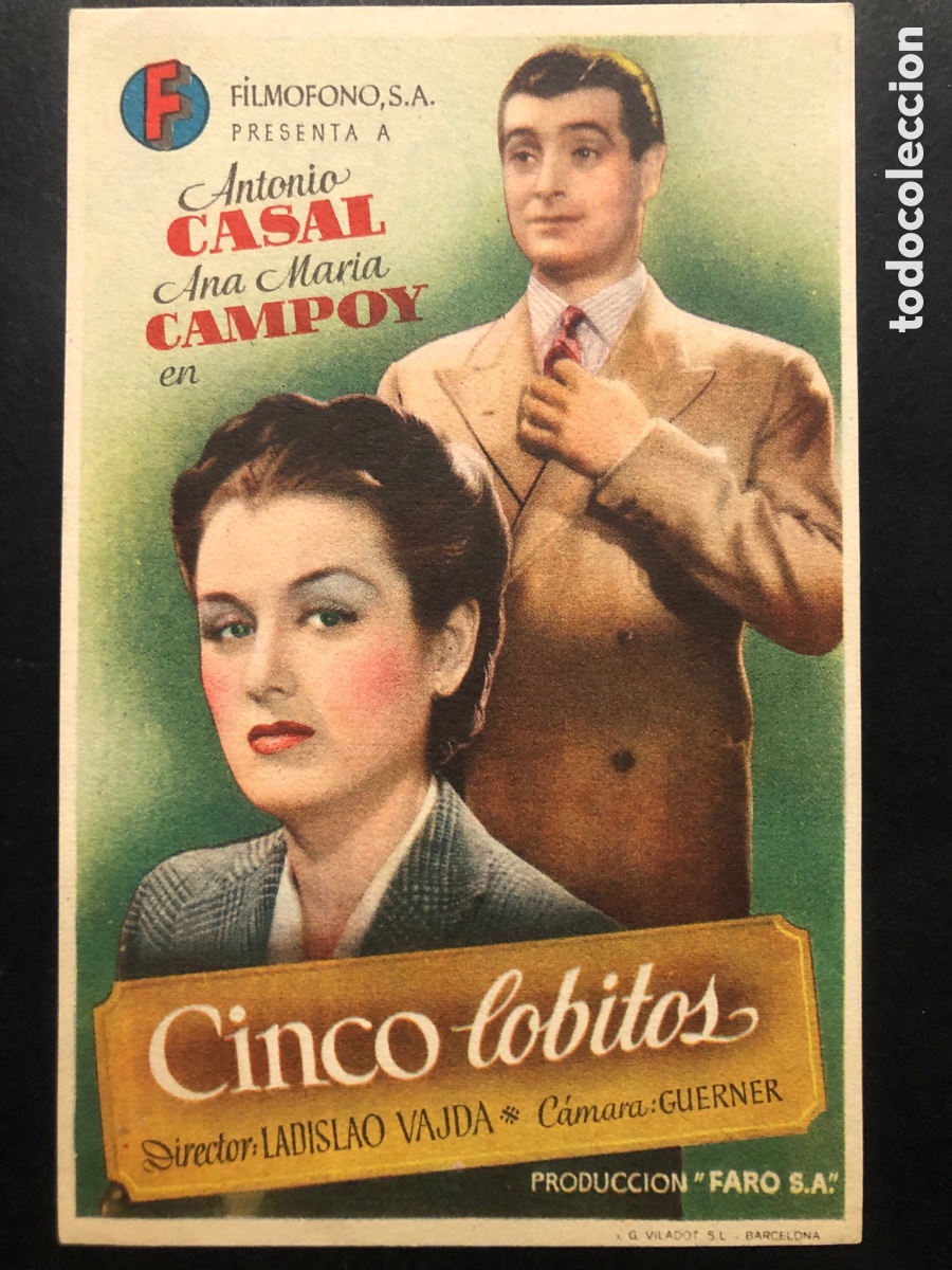  Flyers Publicitaires de films Anciens: Programa cinco lobitos antonio casal con publicidad cine Giner alcira A9