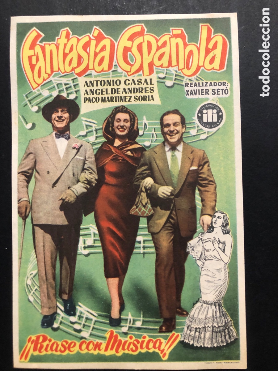  Flyers Publicitaires de films Anciens: Programa fantas&iacute;a espa&ntilde;ola antonio casal con publicidad teatro Apolo A9