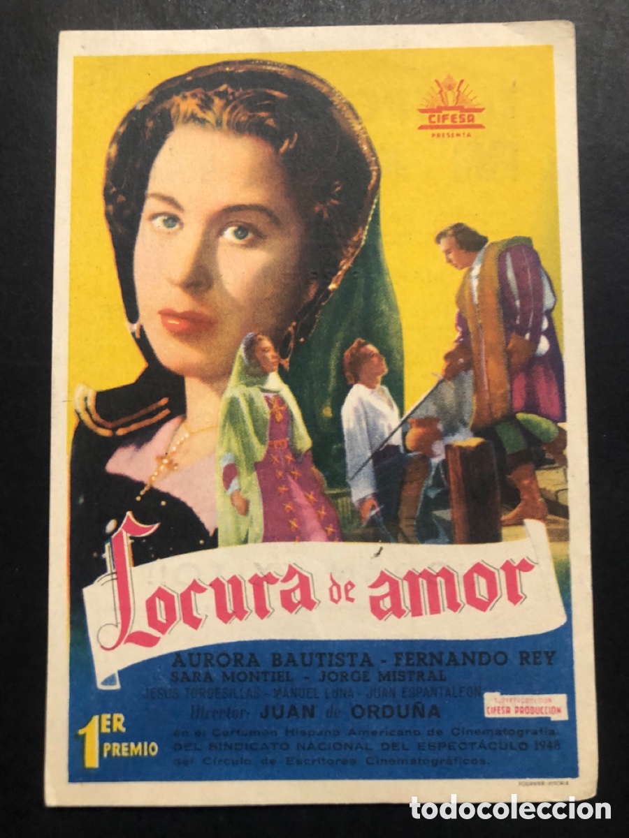  Flyers Publicitaires de films Anciens: Programa locura de amor aurora bautista con publicidad teatro cine marin teruel A9