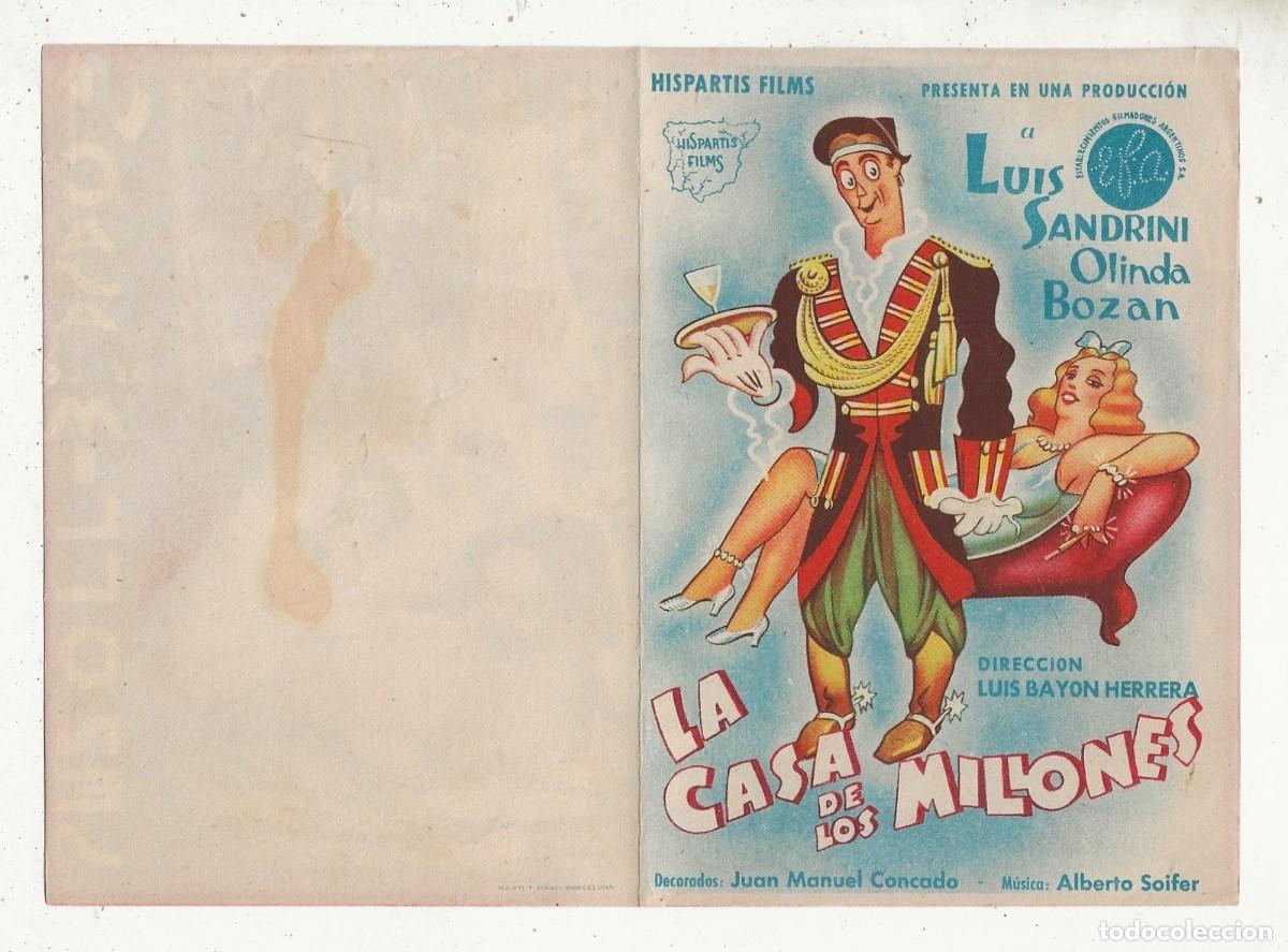 Cine: ANTIGUO FOLLETO MANO Programa Doble LA CASA DE LOS MILLONES - Foto 1