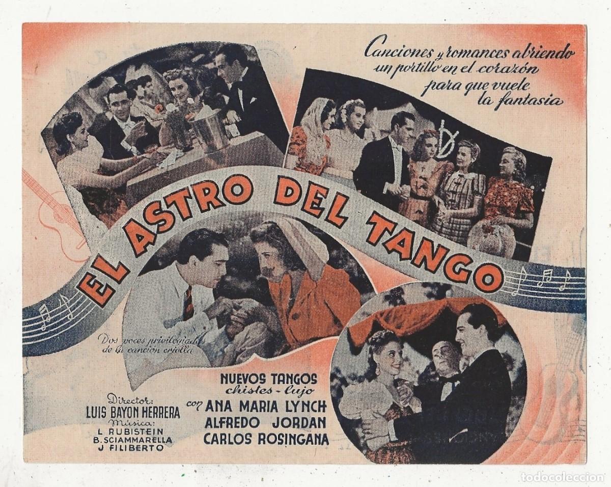 Cine: ANTIGUO FOLLETO MANO Programa Doble EL ASTRO DEL TANGO - Foto 2