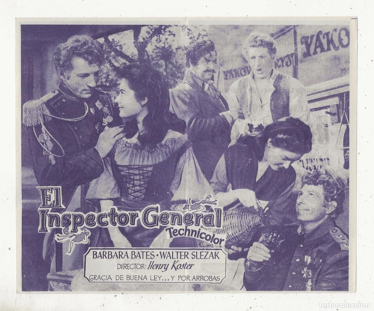 Cine: ANTIGUO FOLLETO MANO Programa Doble EL INSPECTOR GENERAL - Foto 2