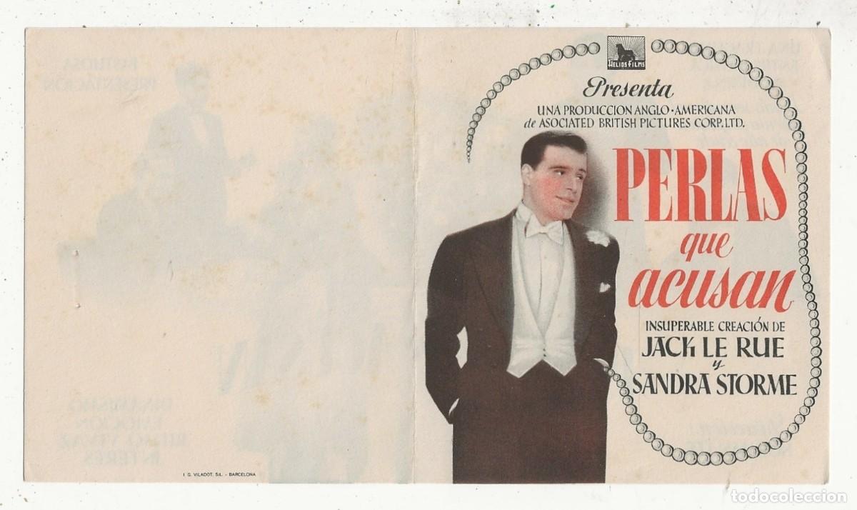 Cine: ANTIGUO FOLLETO MANO Programa Doble PERLAS QUE ACUSAN - Foto 1