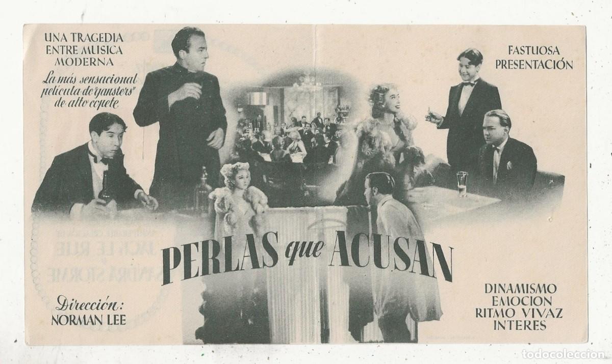 Cine: ANTIGUO FOLLETO MANO Programa Doble PERLAS QUE ACUSAN - Foto 2