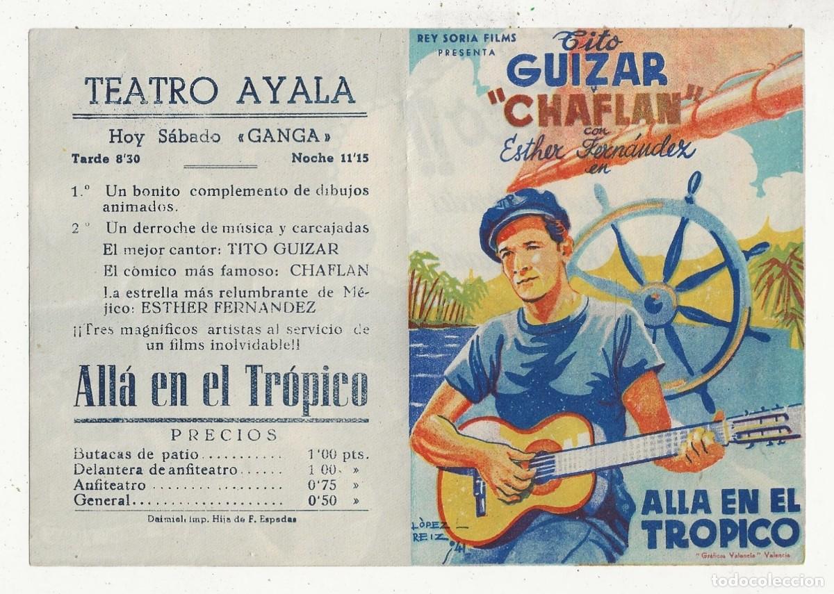 Cine: ANTIGUO FOLLETO MANO Programa Doble ALL&Aacute; EN EL TR&Oacute;PICO - Foto 1
