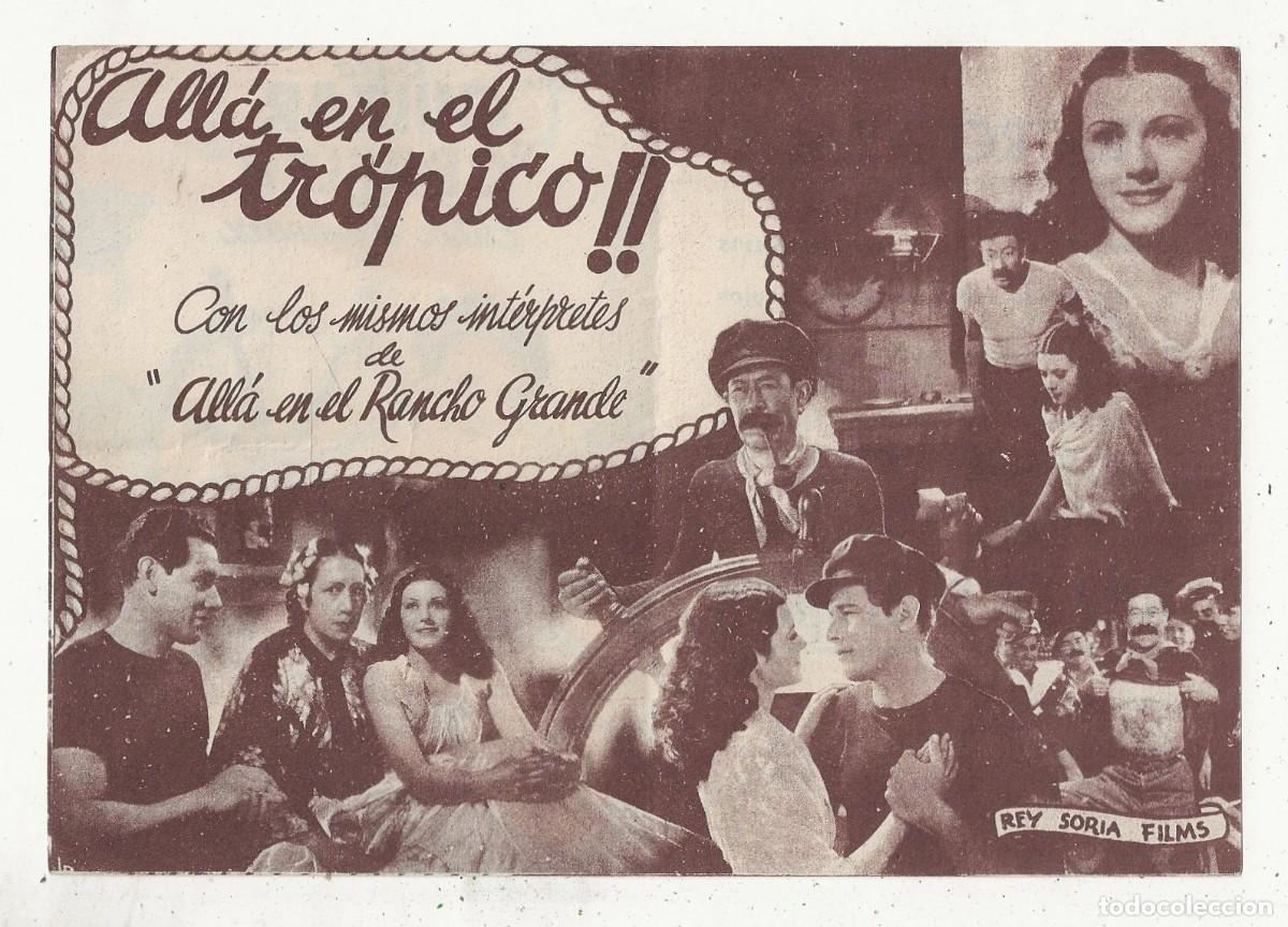 Cine: ANTIGUO FOLLETO MANO Programa Doble ALL&Aacute; EN EL TR&Oacute;PICO - Foto 2