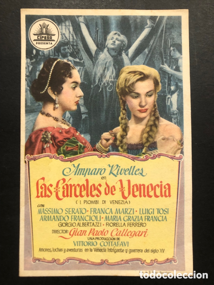 Cine: Programa las carceles de Venecia amparo Rivelles A9 - Foto 1
