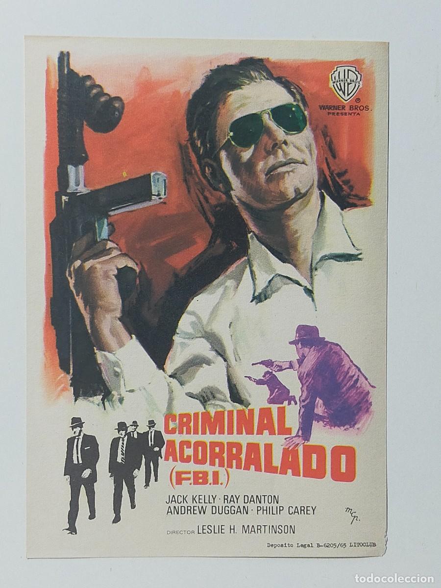Folhetos de m&atilde;o de filmes antigos de cinema: Programa Sencillo Orig: CRIMINAL ACORRALADO (F.B.I.). Jack Kelly, Ray Danton - Sin cine impreso.