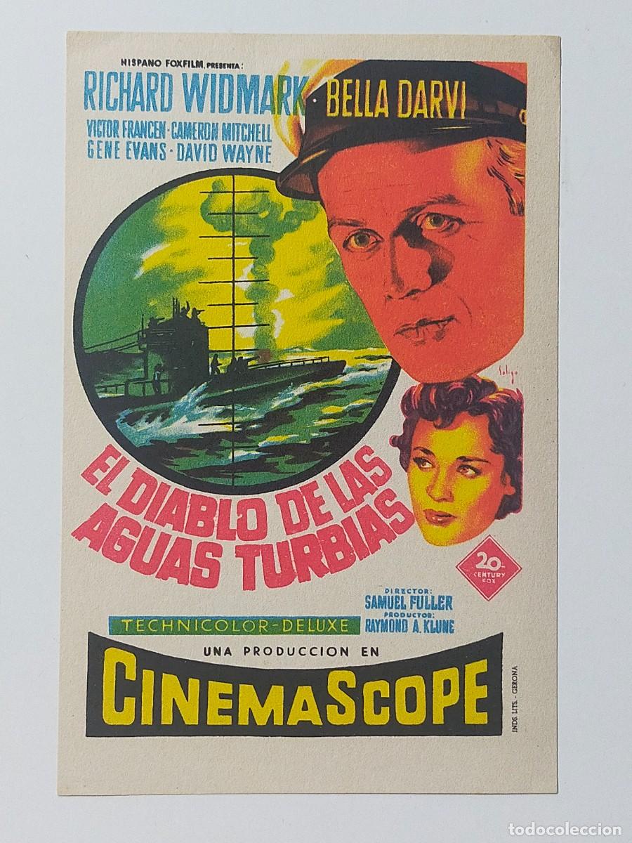 Cine: Programa Sencillo Orig EL DIABLO DE LAS AGUAS TURBIAS Richard Widmark, Bella Darvi. Sin cine impreso