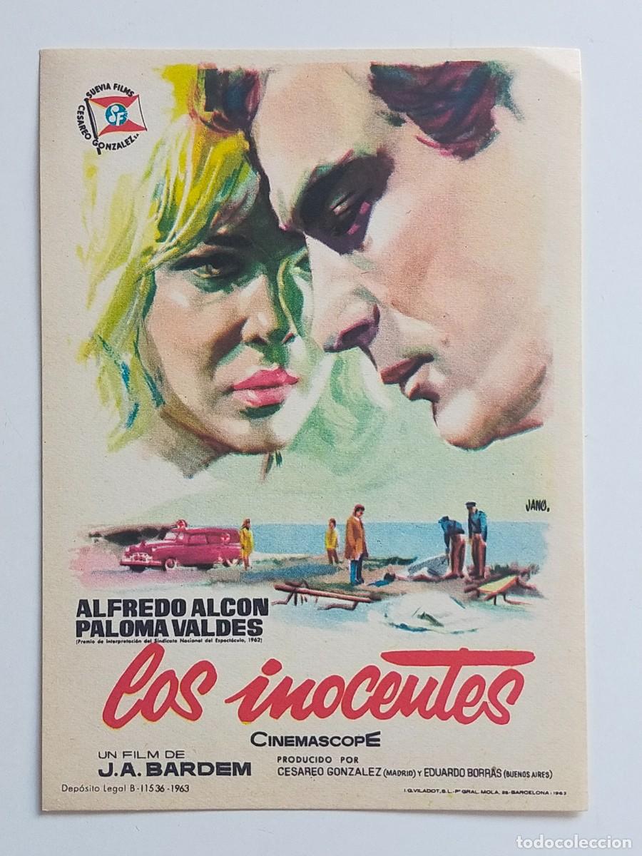 Folhetos de m&atilde;o de filmes antigos de cinema: Programa Sencillo Orig: LOS INOCENTES. Alfredo Alc&oacute;n, Paloma Valdes - Sin cine impreso.