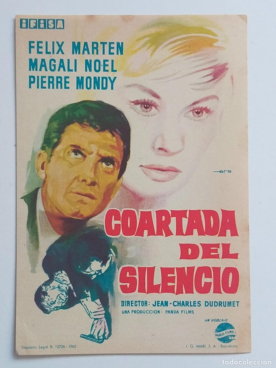 Folhetos de m&atilde;o de filmes antigos de cinema: Programa Sencillo Orig: COARTADA DEL SILENCIO. Felix Marten, Nagali Noel - Sin cine impreso.