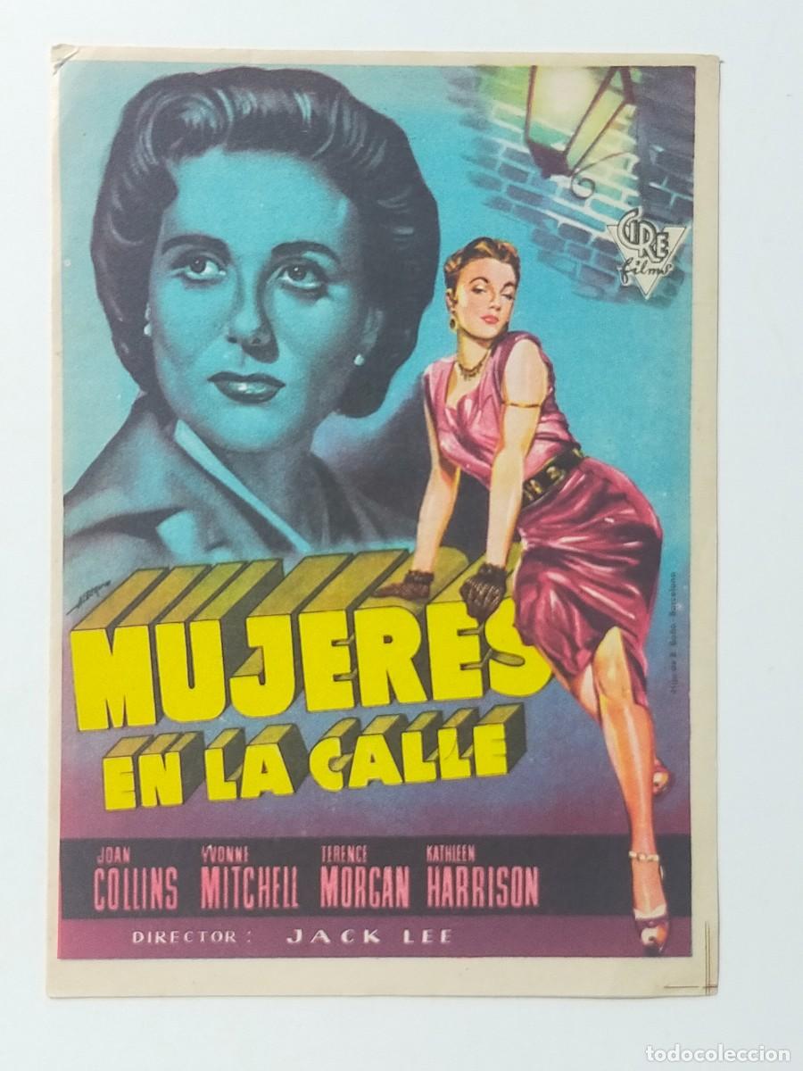 Folhetos de m&atilde;o de filmes antigos de cinema: Programa Sencillo Orig: MUJERES EN LA CALLE. Joan Collins, Yvonne Mitchell - Sin cine impreso.