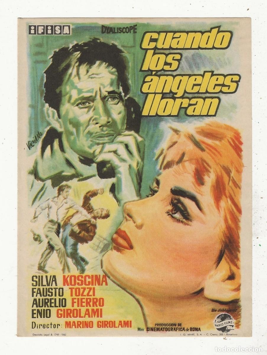 Cine: CUANDO LOS &Aacute;NGELES LLORAN - PROGRAMA FOLLETO DE CINE - Foto 1